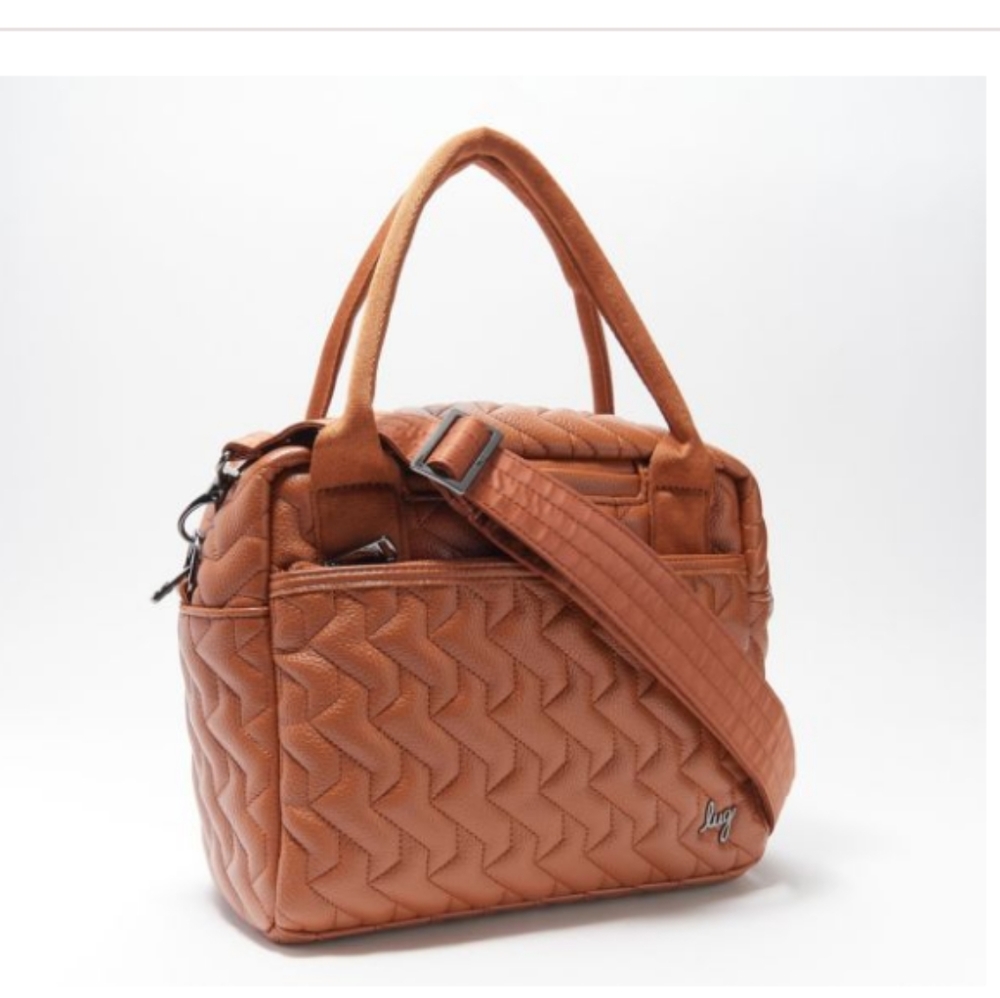 Lug Vegan Leather Crossbody Bag- JIVE in Copper Brown